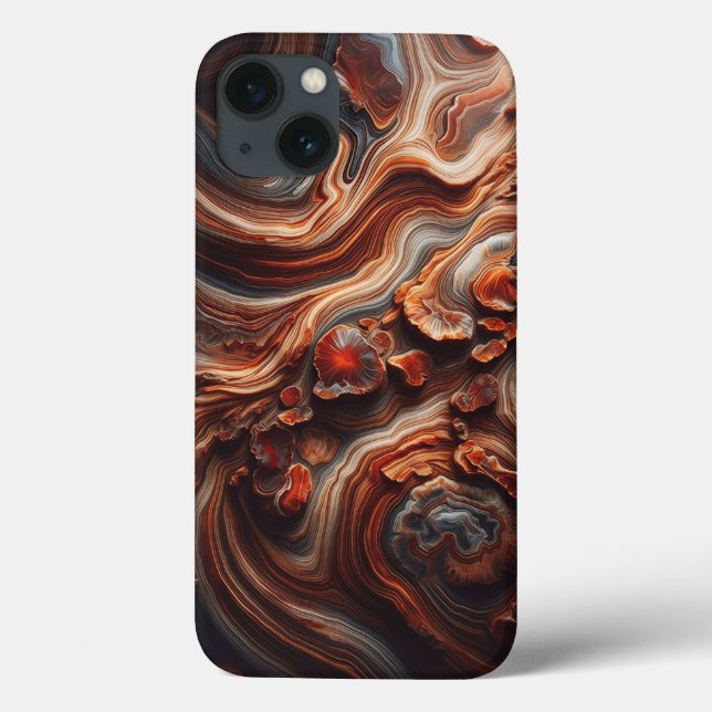 Luxury Earth Tone Agate Phone Case - Abstract Geol (Back)
