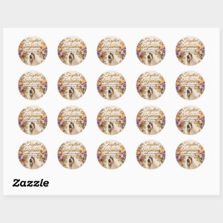 Luxury Editable Card for wedding invitation Classic Round Sticker