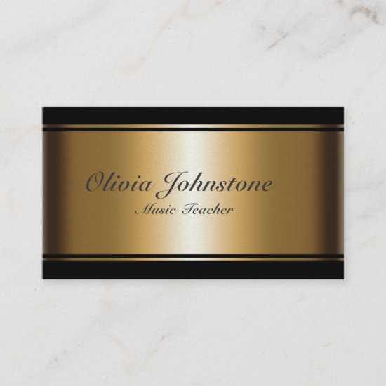Luxury Effect Gold and Black Musical Notes Business Card