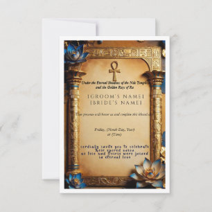 Luxury Egyptian Pharaoh Wedding Invitation Golde