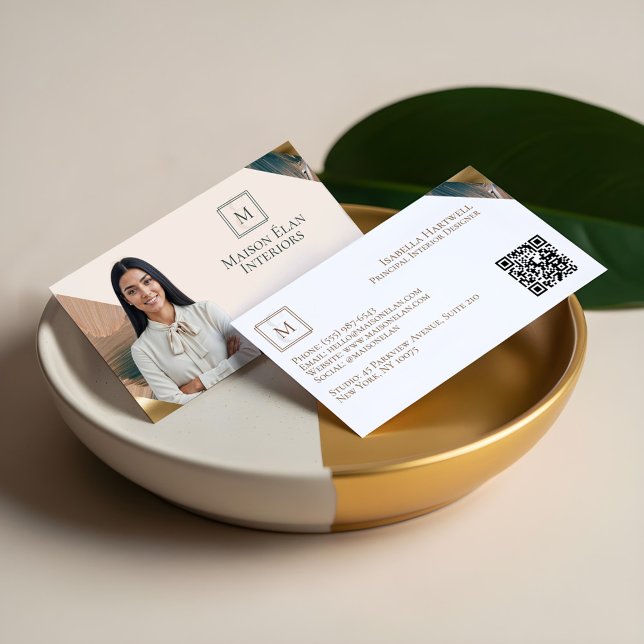 Luxury Elegant Abstract Interior Designer Photo Business Card (Luxury Elegant Abstract Interior Designer Photo Business Card)