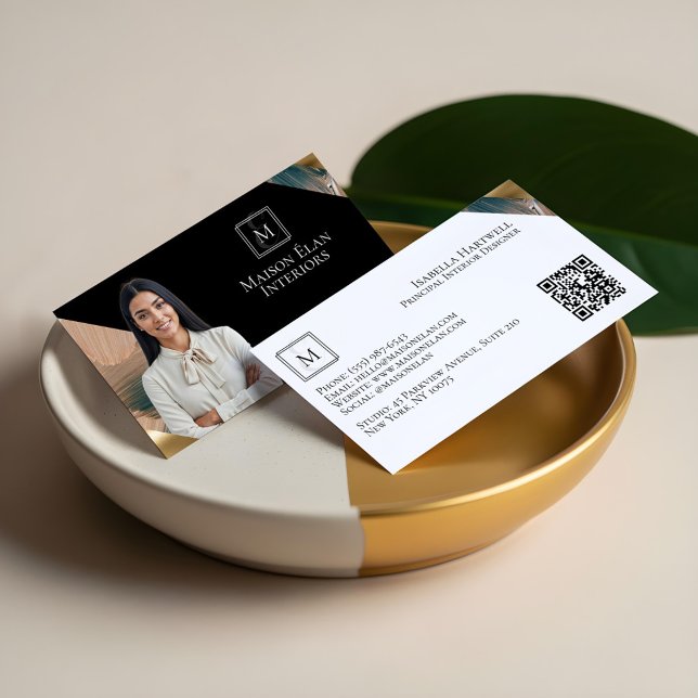 Luxury Elegant Abstract Interior Designer Photo Business Card (Luxury Elegant Abstract Interior Designer Photo Business Card)