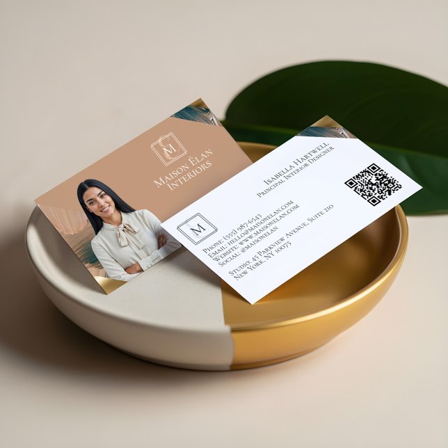 Luxury Elegant Abstract Interior Designer Photo Business Card (Luxury Elegant Abstract Interior Designer Photo Business Card)