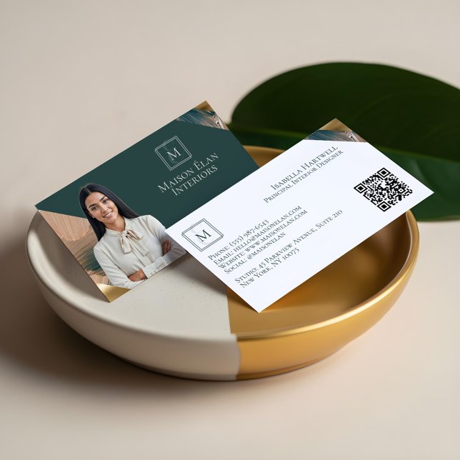 Luxury Elegant Abstract Interior Designer Photo Business Card (Luxury Elegant Abstract Interior Designer Photo Business Card)