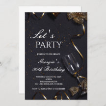 Luxury elegant adult birthday party invitation