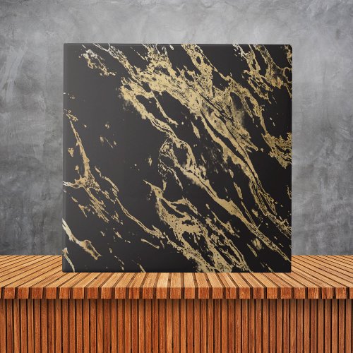 Luxury Elegant Black and Gold Marble Ceramic Tile