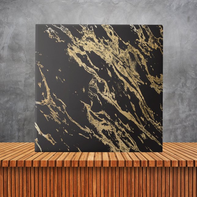 Luxury Elegant Black and Gold Marble Ceramic Tile (Creator Uploaded)