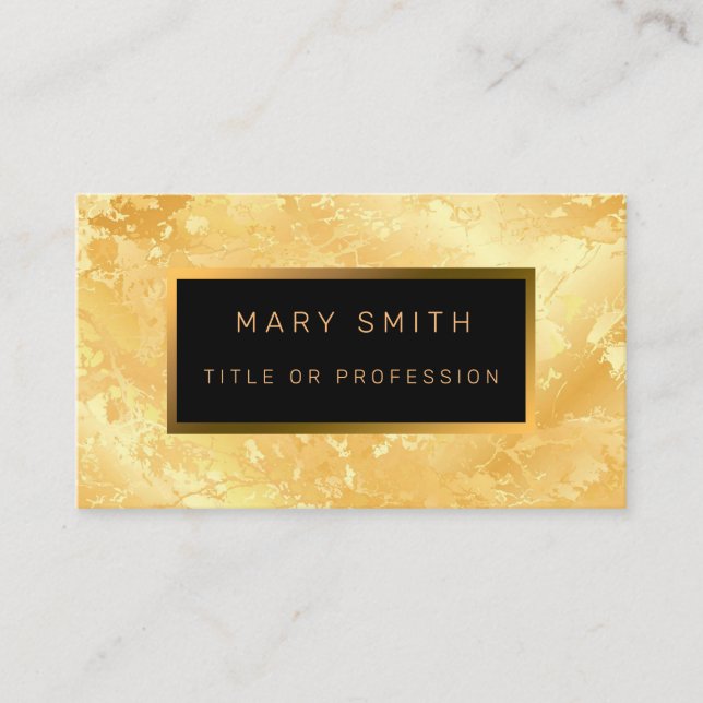 Luxury Elegant Black Gold Business Card (Front)