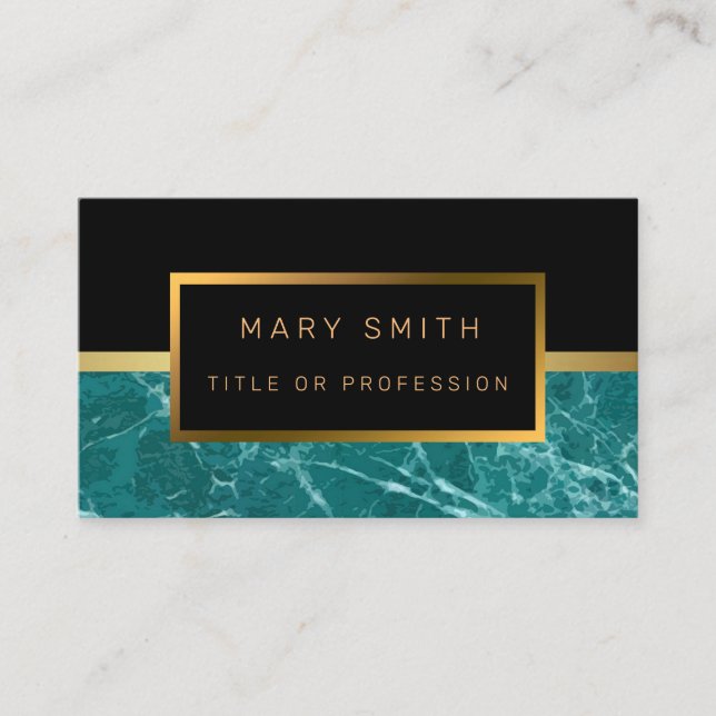 Luxury Elegant Black Gold Business Card (Front)