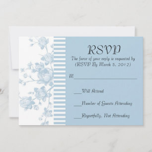 Luxury Elegant Blue Peony Floral RSVP card