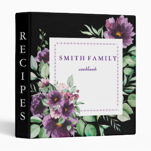 Luxury elegant  blush gold floral recipes 3 ring b binder