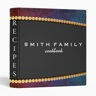 Luxury elegant  blush gold floral recipes 3 ring b binder