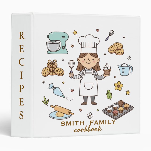 Luxury elegant  blush gold floral recipes 3 ring binder (Front/Spine)