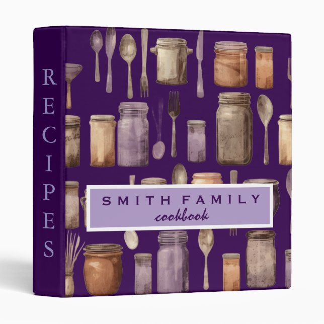 Luxury elegant  blush gold floral recipes 3 ring binder (Front/Spine)