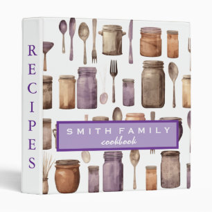 Luxury elegant  blush gold floral recipes 3 ring binder