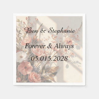 Luxury Elegant Botanical Wedding Napkin