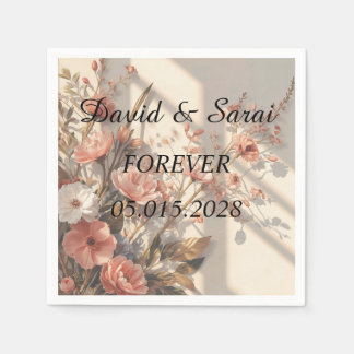 Luxury Elegant Botanical Wedding Napkin
