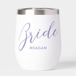 Luxury Elegant Bride's Personalized Stainless Thermal Wine Tumbler