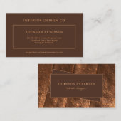 Luxury elegant brown copper home interior designer business card | Zazzle