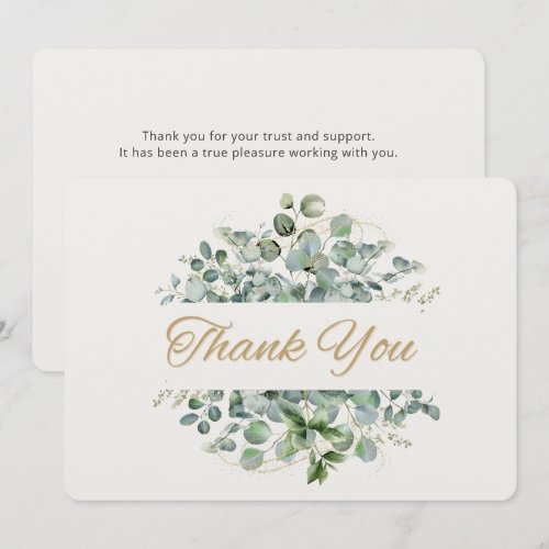 Luxury Elegant Business Real Estate Thank You   Card
