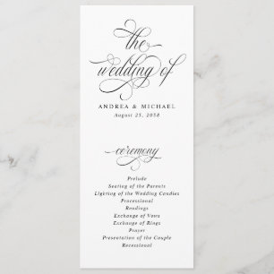 Luxury Elegant Calligraphy Wedding Program