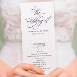 Luxury Elegant Calligraphy Wedding Program<br><div class="desc">These elegant calligraphy wedding programs feature swirling elegant calligraphy paired with a simple serif font. These tea-length wedding programs are flat with a front and back. Your wedding party and thank you message is on the back side. View matching pieces in this wedding collection.</div>