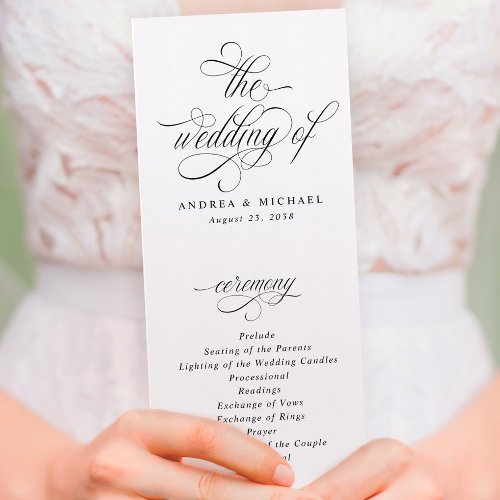 Luxury Elegant Calligraphy Wedding Program