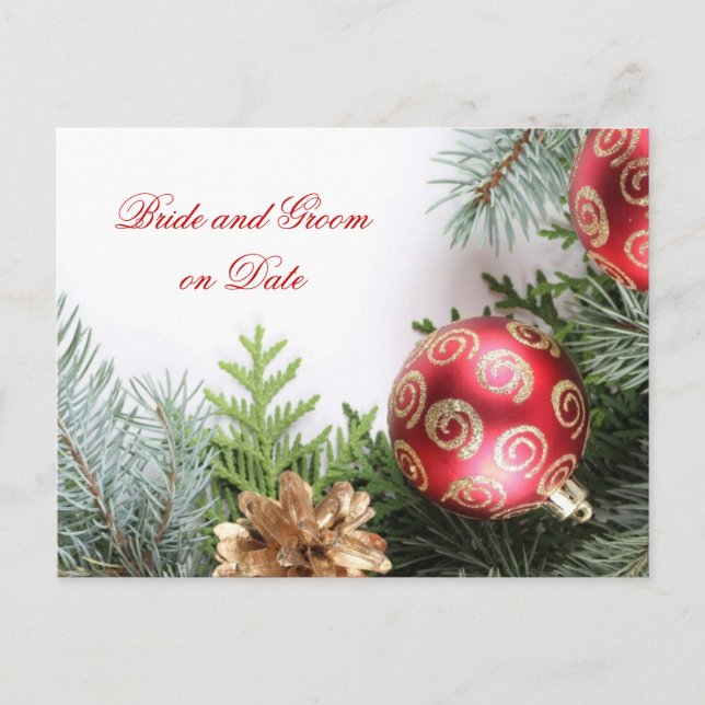 Luxury Elegant Christmas Winter Save date card (Front)