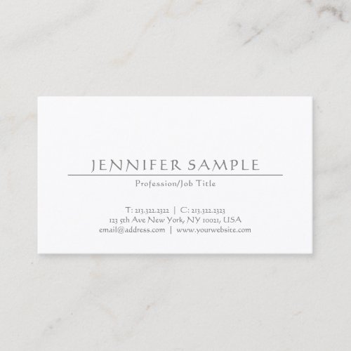 Luxury Elegant Clean Design Modern Plain Trendy Business Card