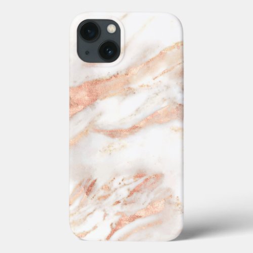 Luxury Elegant Copper Rose Gold Marble iPhone 13 Case