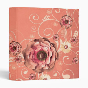 Luxury Elegant Coral Dream Floral Binder