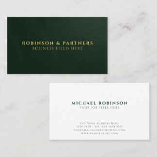 Luxury Elegant Executive & Corporate Dark Green Business Card