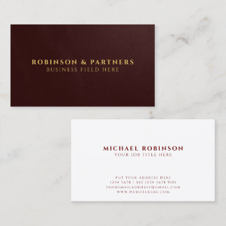Luxury Elegant Executive & Corporate Deep Burgundy Business Card