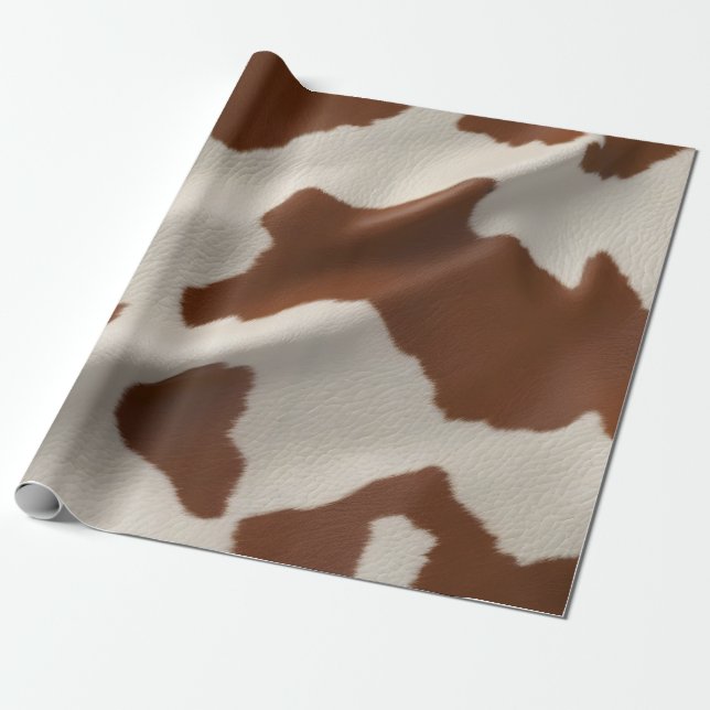Luxury Elegant Faux Cow Leather Popular Collection Wrapping Paper (Unrolled)