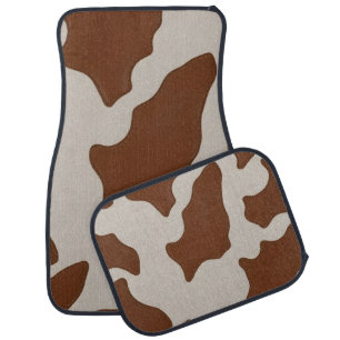 Luxury Elegant Faux Cow Leather Trendy Collection Car Floor Mat