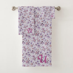 Luxury Elegant Floral (A-Z) Bath Towel Set