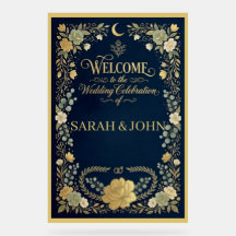 Luxury Elegant floral newly wed welcome wedding