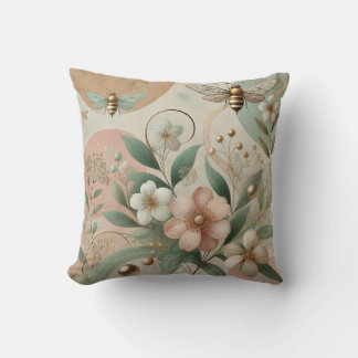 Luxury elegant floral throw pillow