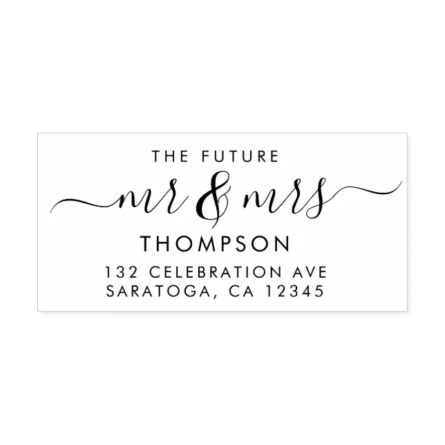 Luxury Elegant Future MR and MRS Script Modern Self-inking Stamp | Zazzle