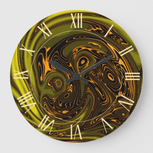 Luxury Elegant Gold Dragon Horse Abstract Large Clock