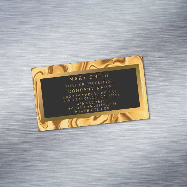 Luxury Elegant Gold Marble Business Card Magnet (In Situ)