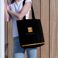 Luxury elegant gold modern black monogrammed