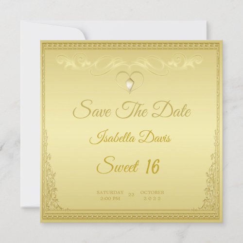 Luxury Elegant gold ornate corner border  Invitati Invitation