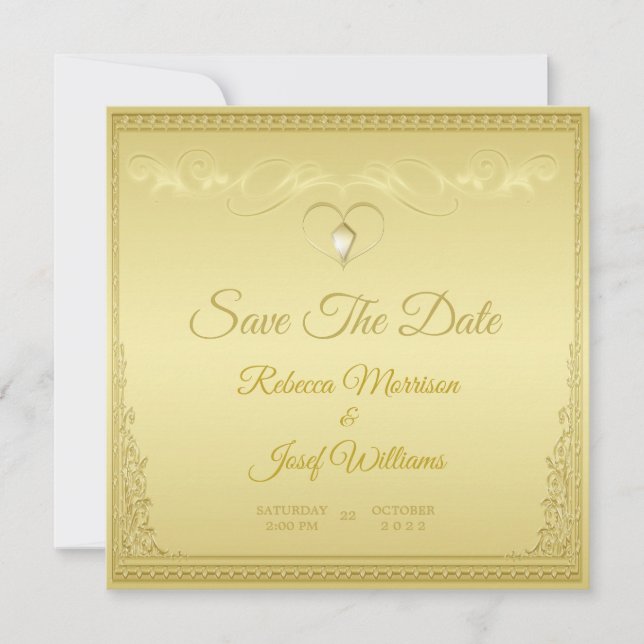 Luxury Elegant gold ornate corner border  Invitation (Front)