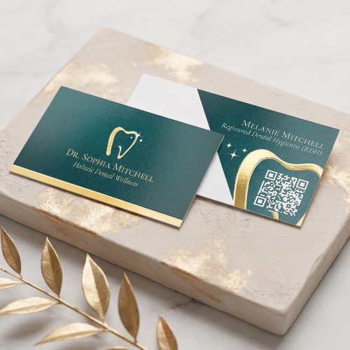 Luxury Elegant Gold Tooth Dental Practice Brand Foil Business Cards