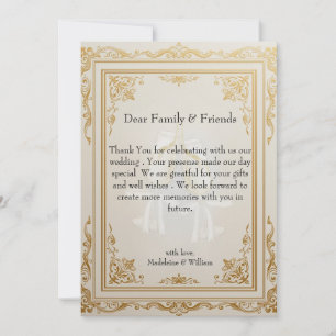 Luxury Elegant Gold Wedding Thank You Card