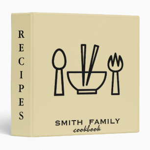 Luxury elegant Kitchen Utensil recipes 3 Ring Binder