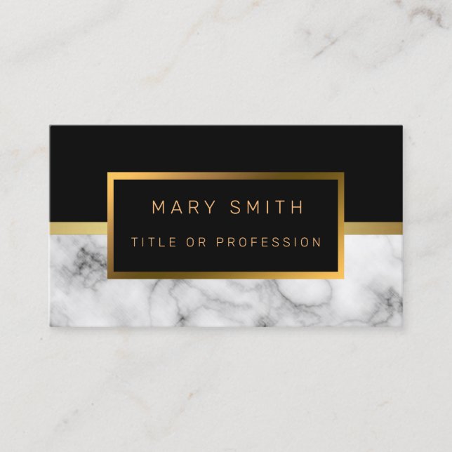 Luxury Elegant Marble Business Card (Front)