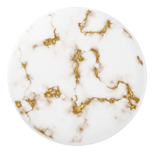 Luxury elegant Marble gold modern design Ceramic Knob