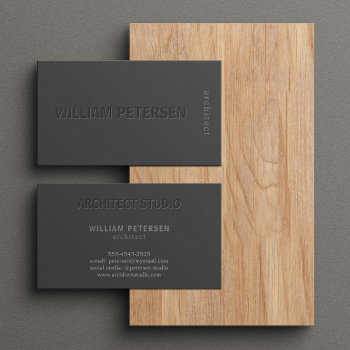 Luxury Elegant Matte Black And Grey Professional Business Card by uniqueoffice at Zazzle